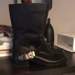 Vince Camuto Leather Moto Boots - 8